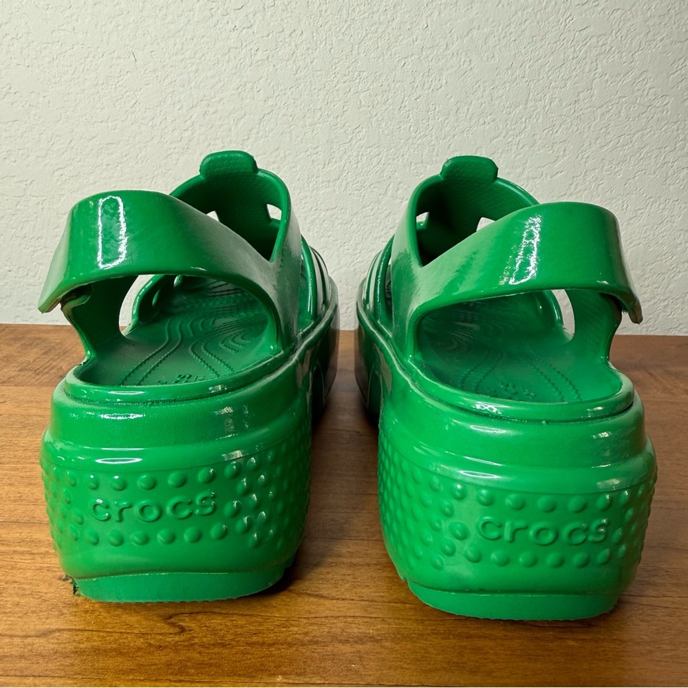 Crocs Stomp Fisherman High Shine Sandals Green Ivy Size US M4 | W6 #Patrick Day - Picture 6 of 11